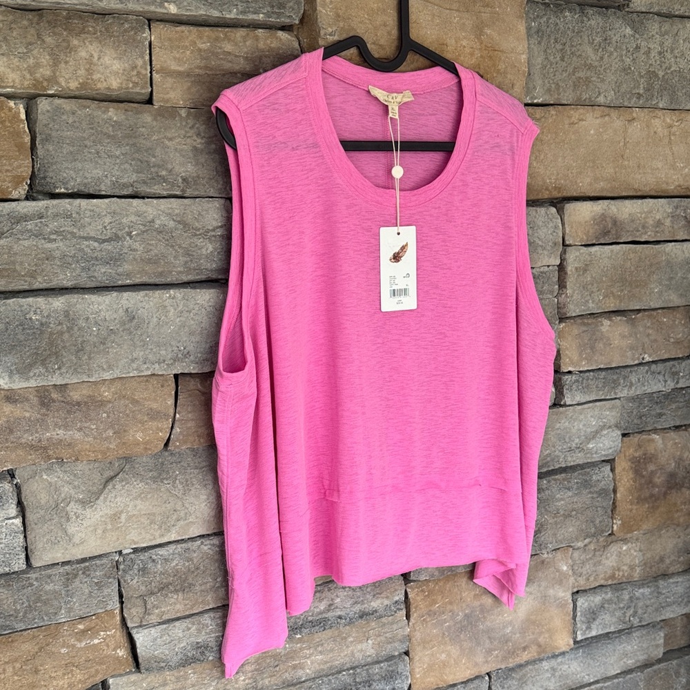 NWT- CHELSEA & VIOLET - bubble gum pink flowing tank - Picture 4 of 6